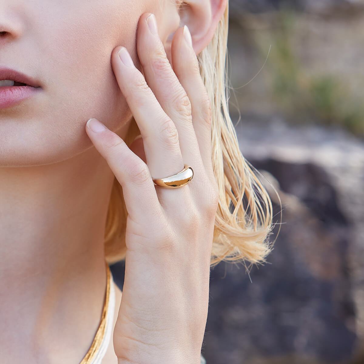 Demi Gold Dome Ring Sizes 7 & 8