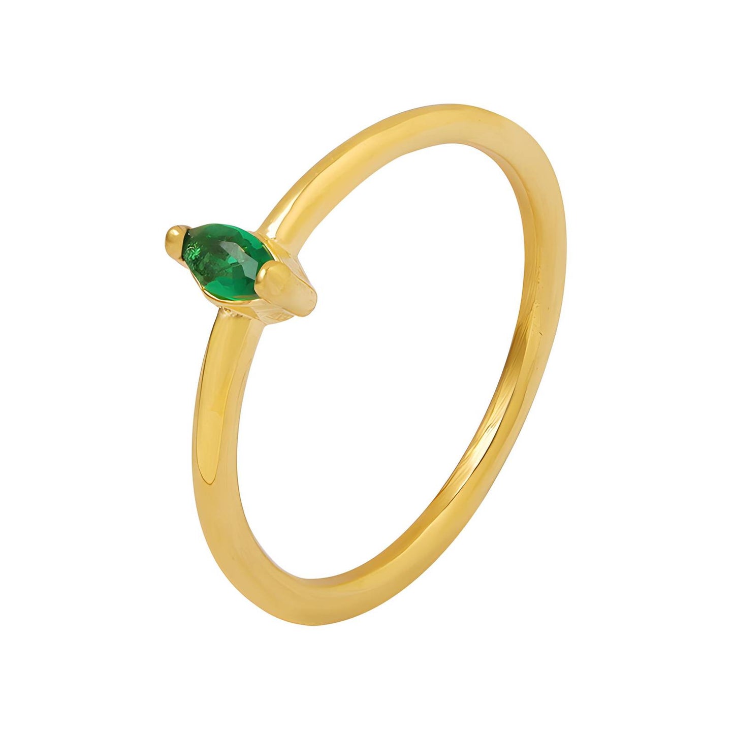 Jess Petite Gold & Green Stone Ring