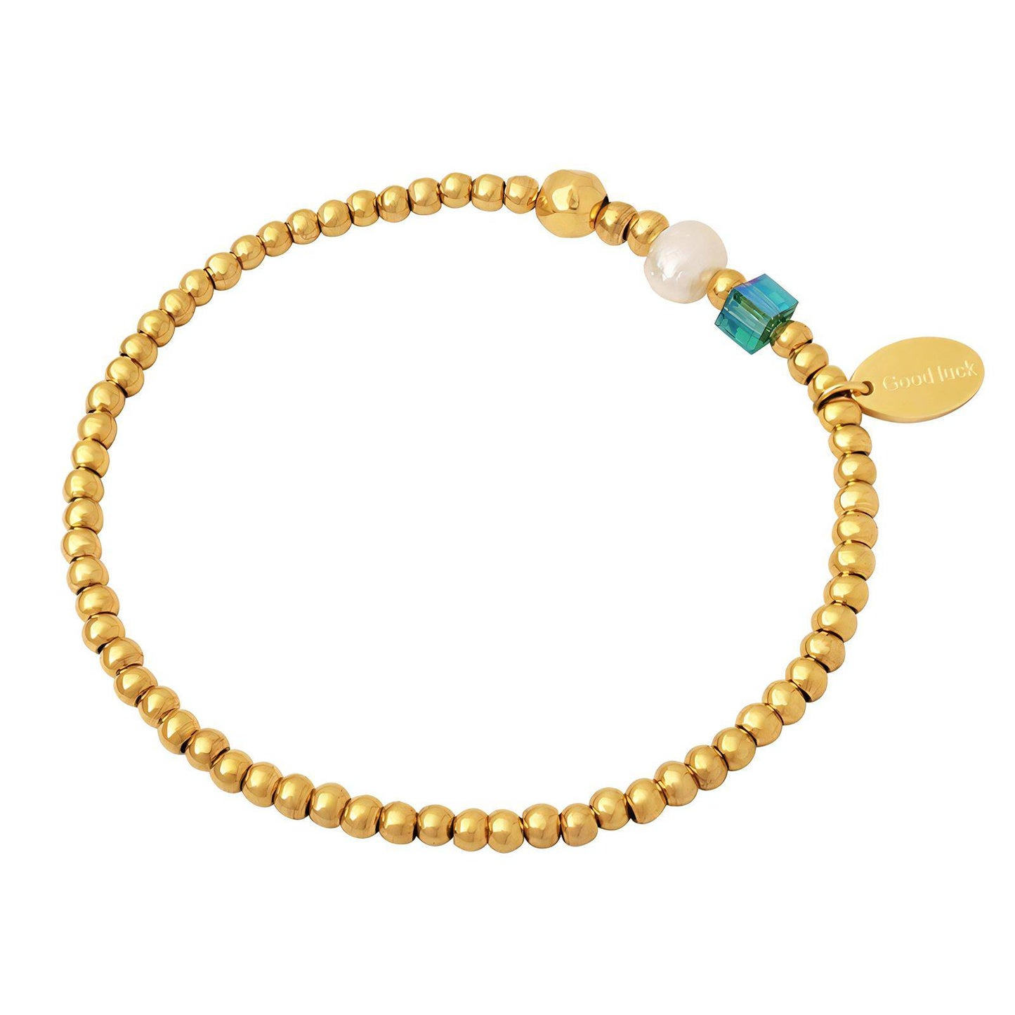 Good Luck Bracelet Gold & Freshwater Pearl