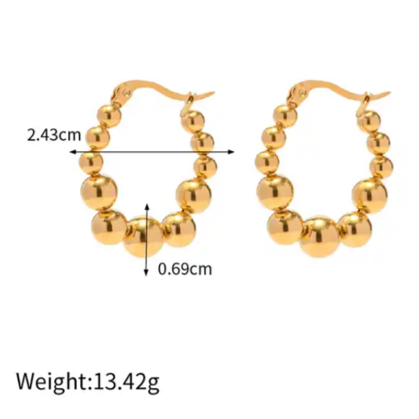 Tal Gold Bead Hoop Earrings