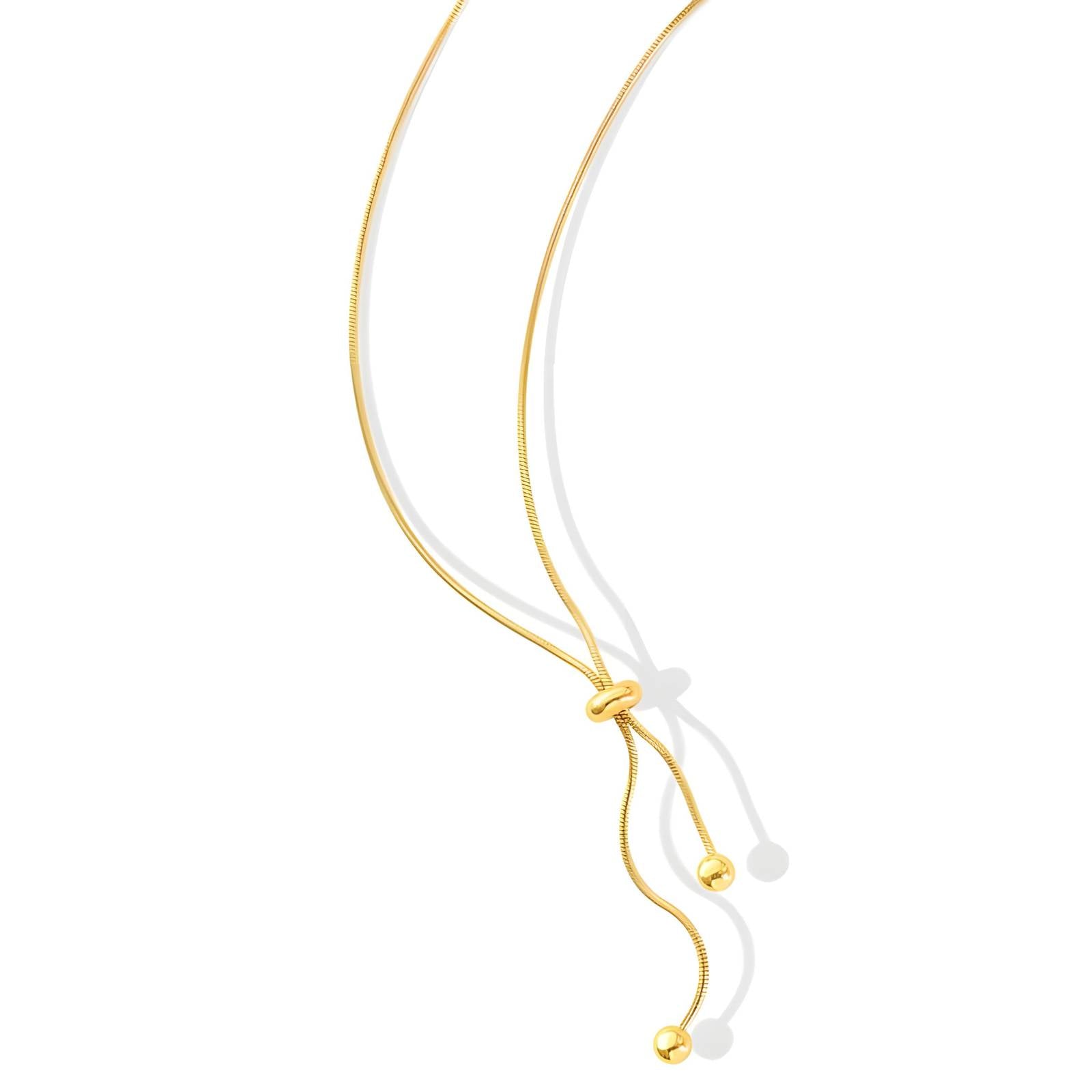 Drawstring Necklace Freya Drawstring Gold Necklace – Charlie Said