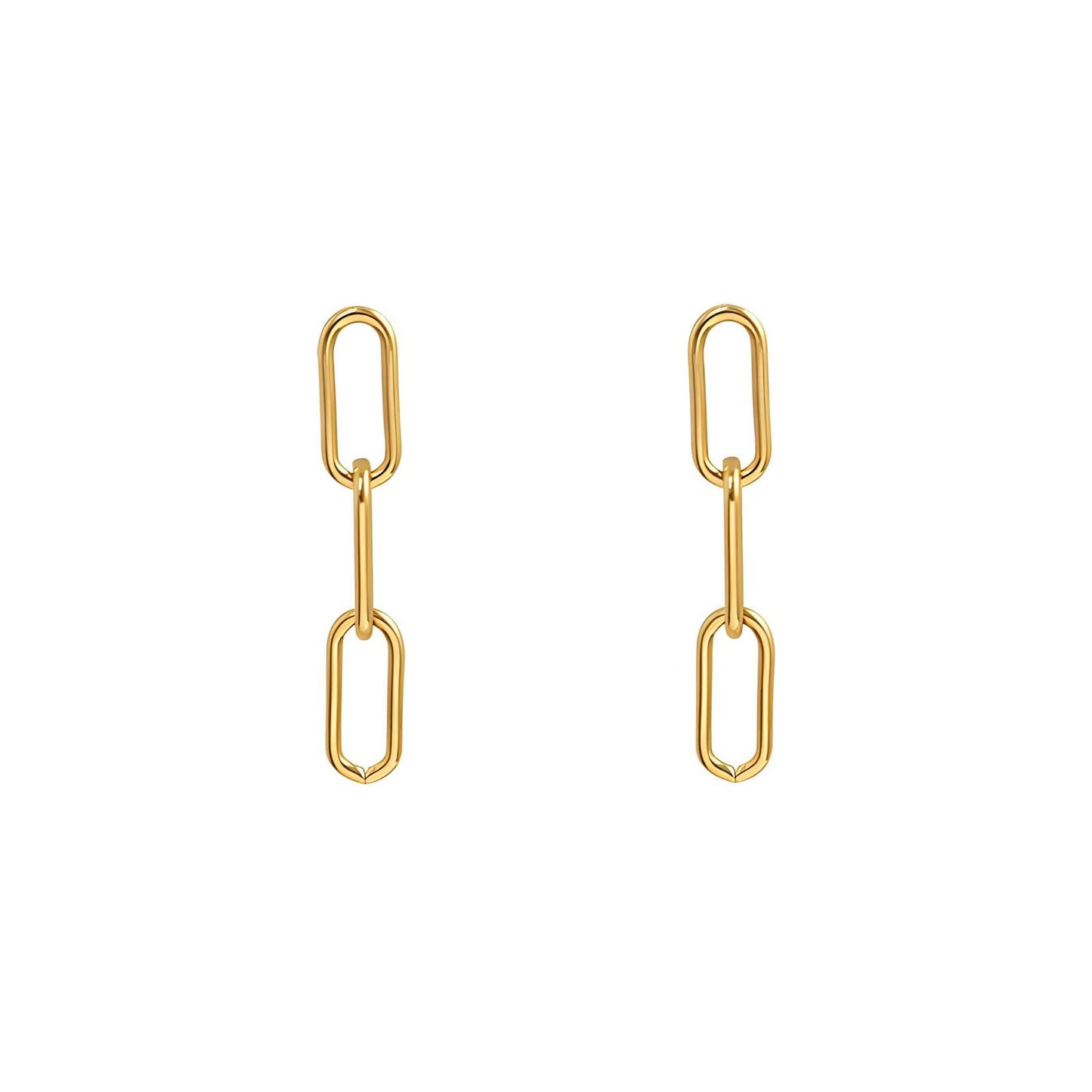 Ava Chain Link Drop Gold Earrings