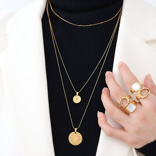 Coin 3 Tier Gold Necklace