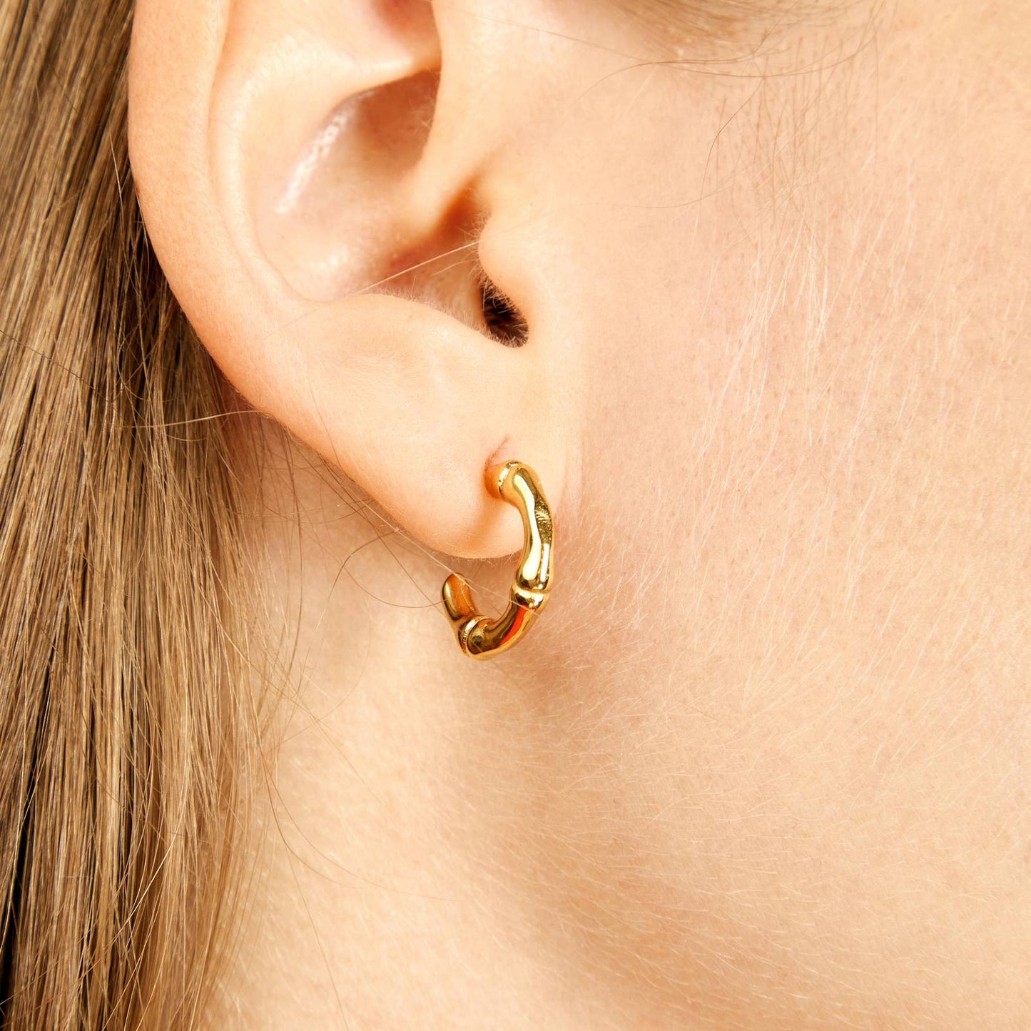 Belle Hoop Gold Earrings