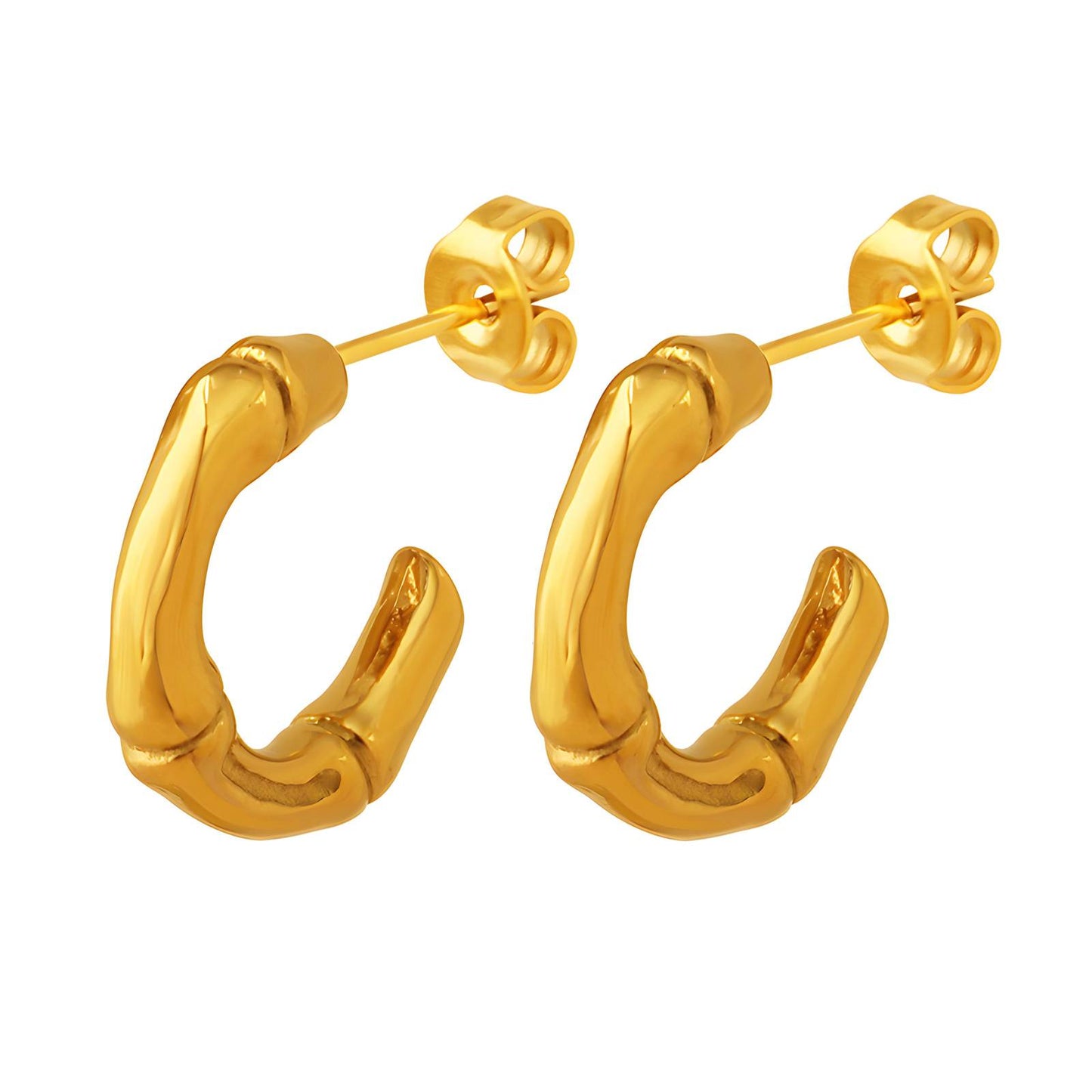 Belle Hoop Gold Earrings