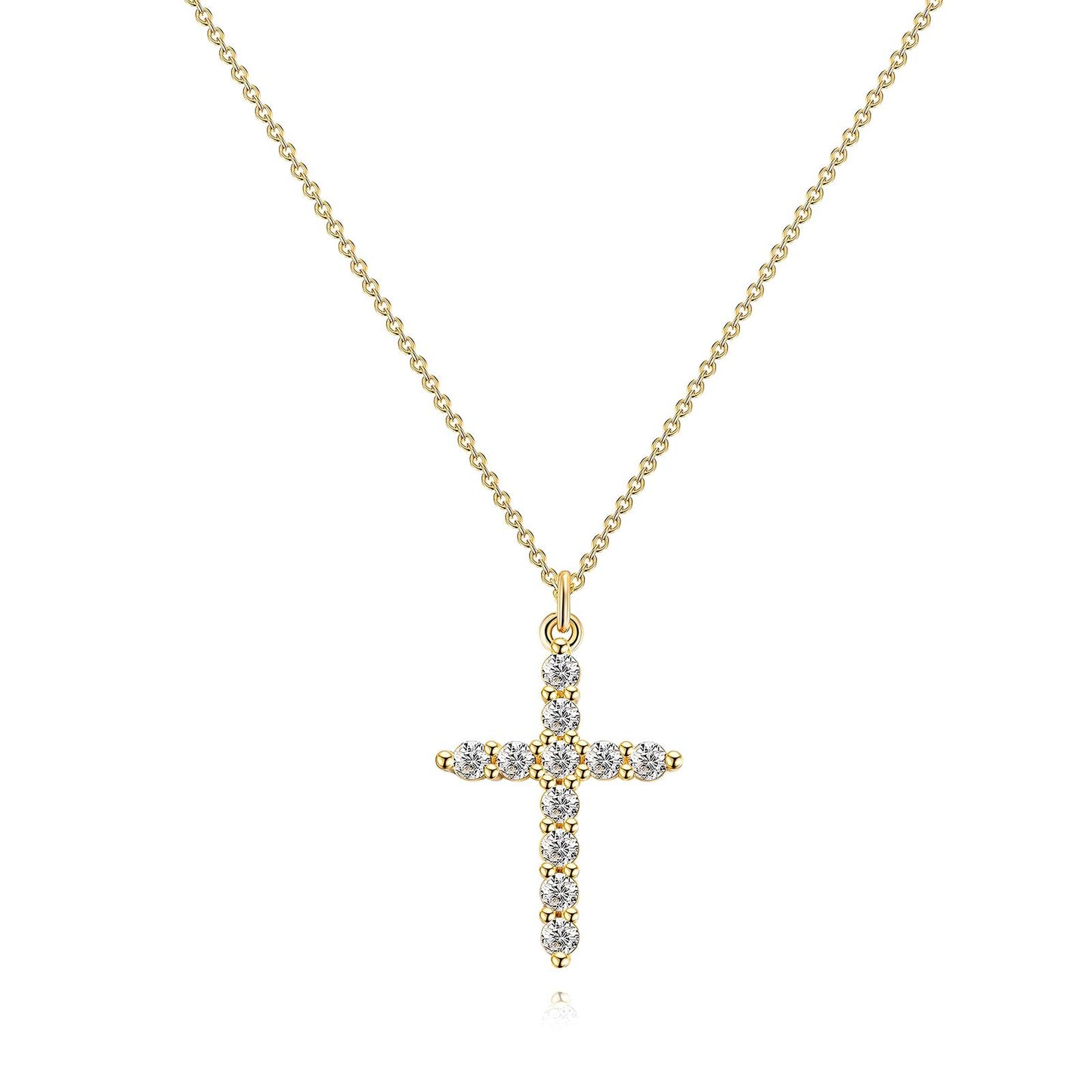 Madonna Cross Gold Necklace