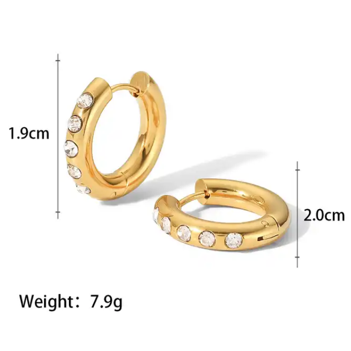 Esther Gold & Cubic Zirconia Huggies