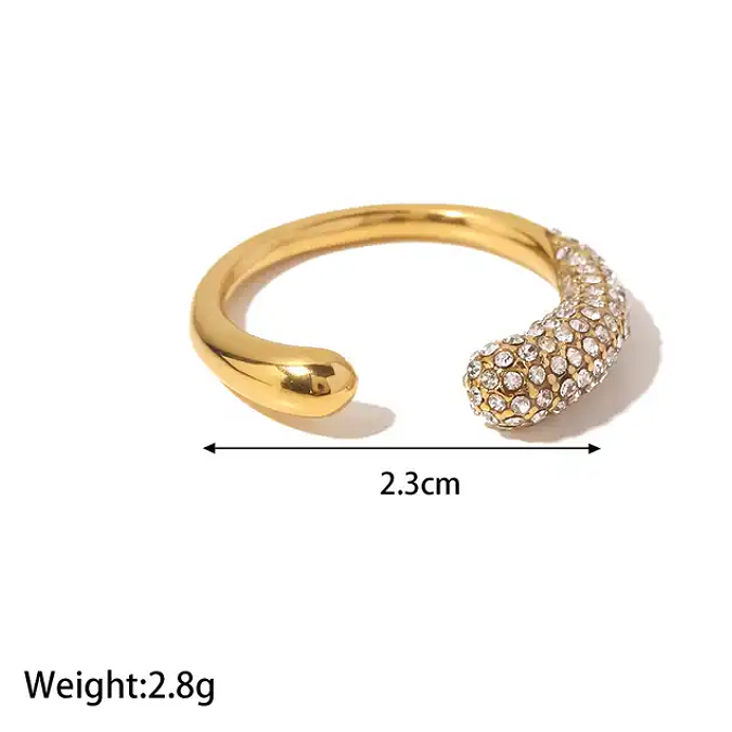 Lina Open Front Cubic Zirconia & Gold Ring