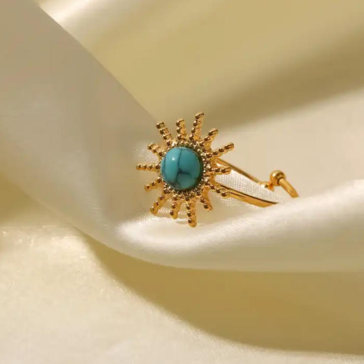 Turquoise Stone & Gold Rings