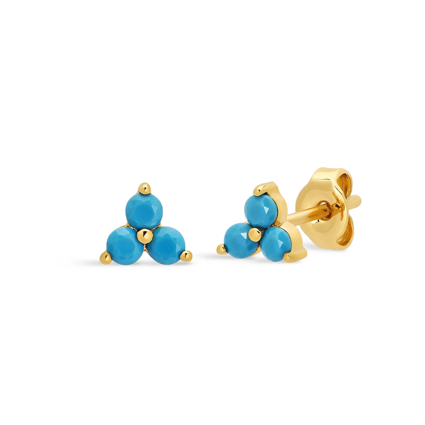 Tahni Turquoise Stud Gold Earrings