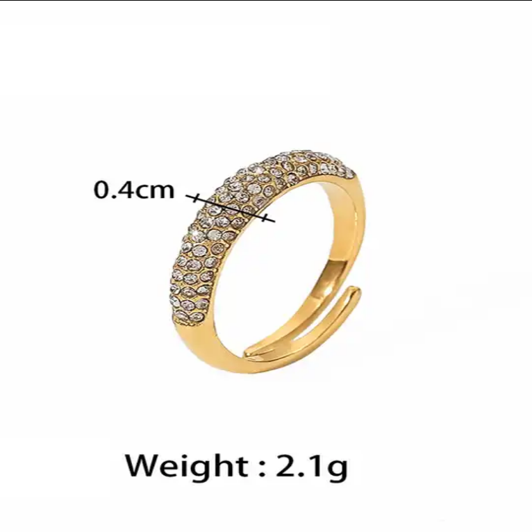 Shilo Adjustable Gold Pave Ring