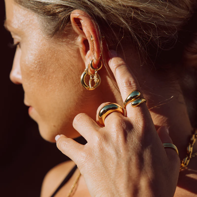 Lea Wrap Front Gold Band Ring