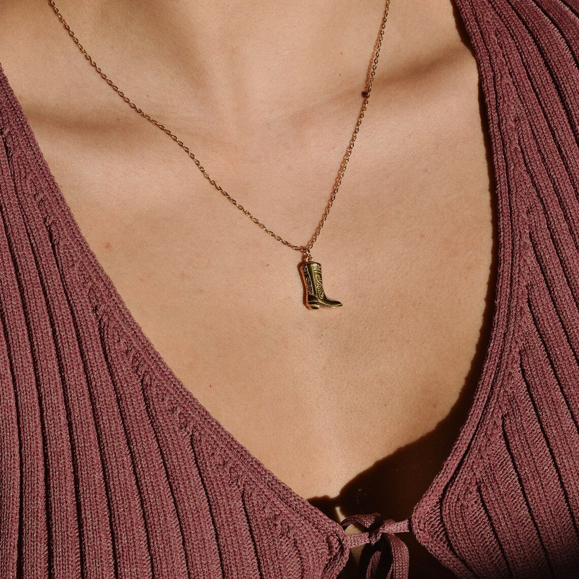 Dolly Cowboy Boot Necklace