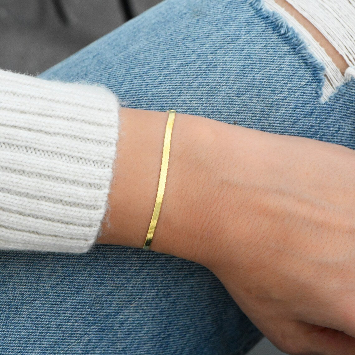 Herringbone Gold Bracelet