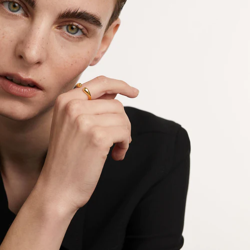 Olive Open Front Gold Ring