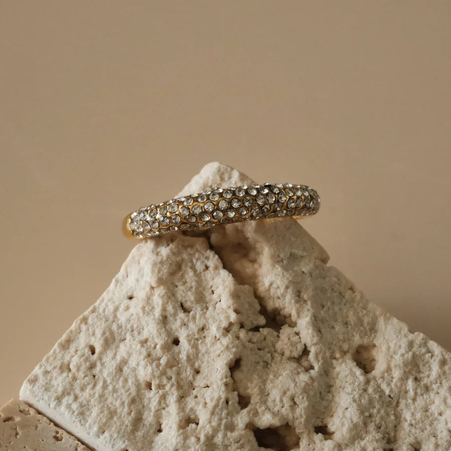 Shilo Adjustable Gold Pave Ring