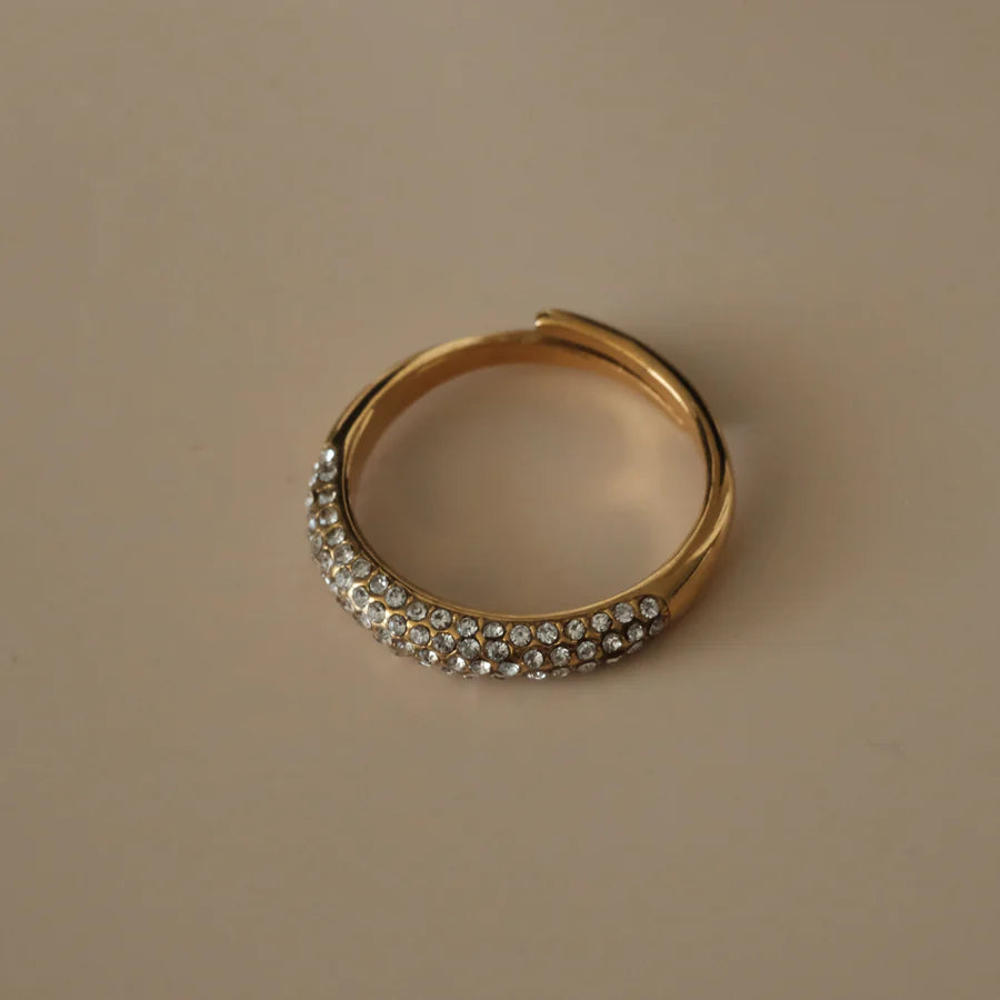 Shilo Adjustable Gold Pave Ring