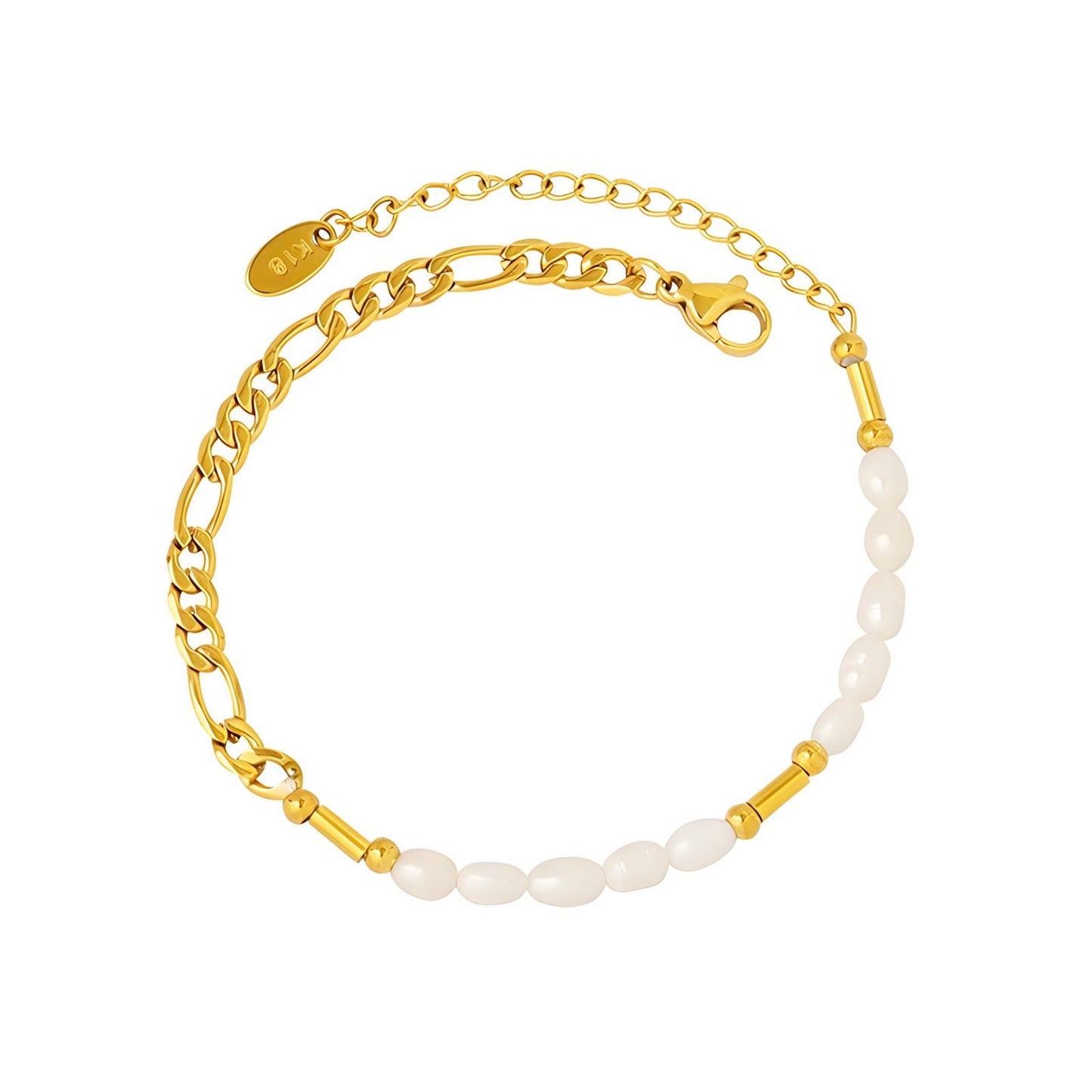 Milla Pearl & Gold Link Dainty Bracelet