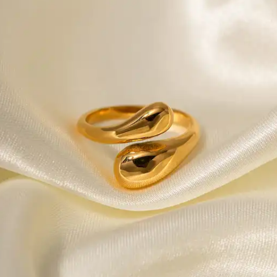 Lea Wrap Front Gold Band Ring