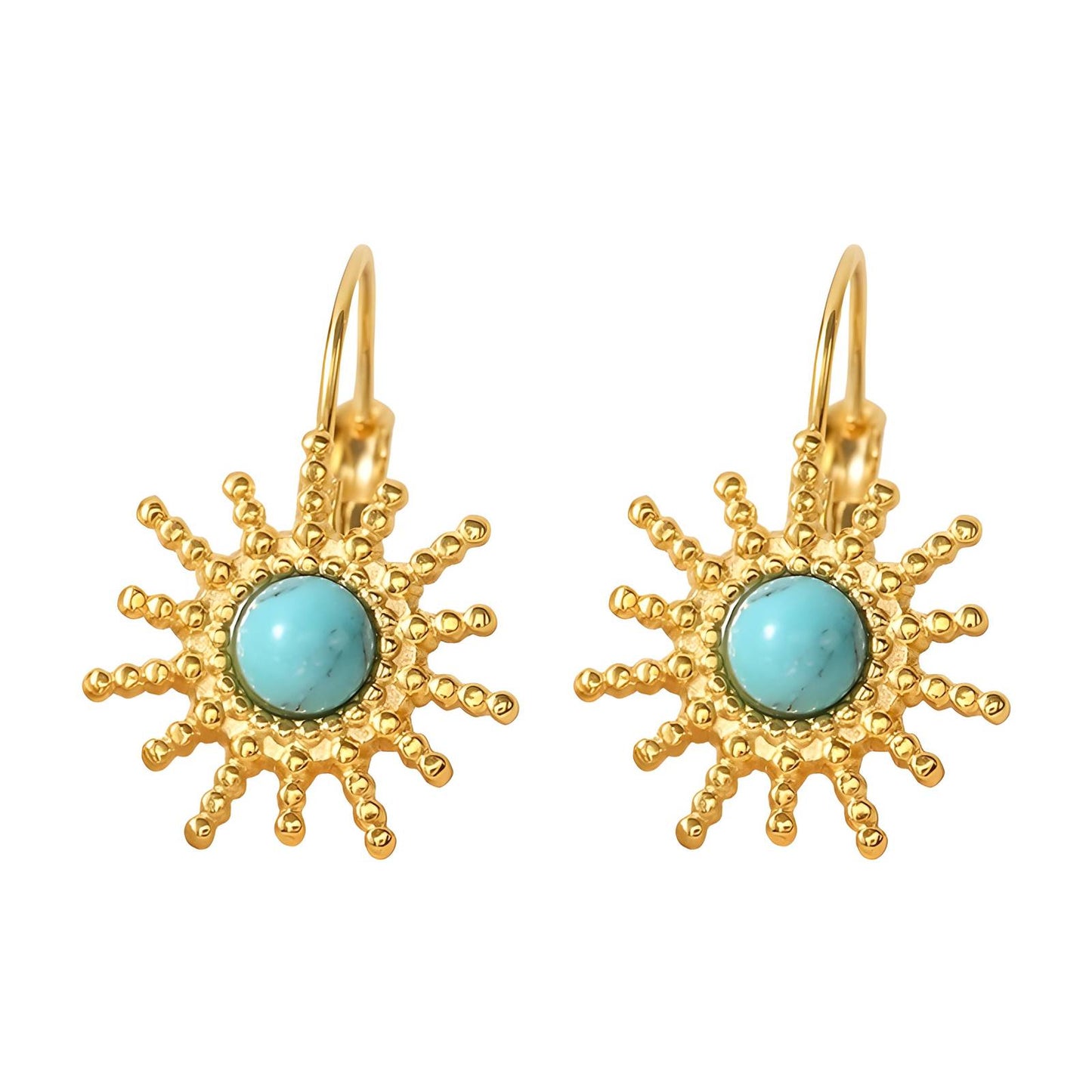 Sammi Turquoise & Gold Sun Earrings