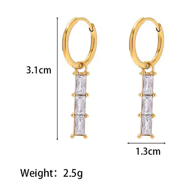 Tess Huggie & Drop Cubic Zirconia Gold Earrings