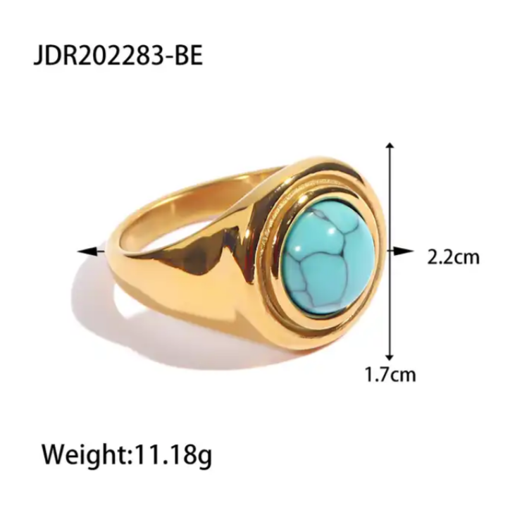 Turquoise Stone & Gold Rings